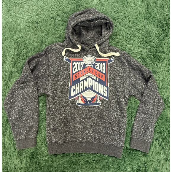 Jon Lauren Tops - Washington Capitals 2017-2018 Stanley Cup Champions Hoodie Sweatshirt Size S